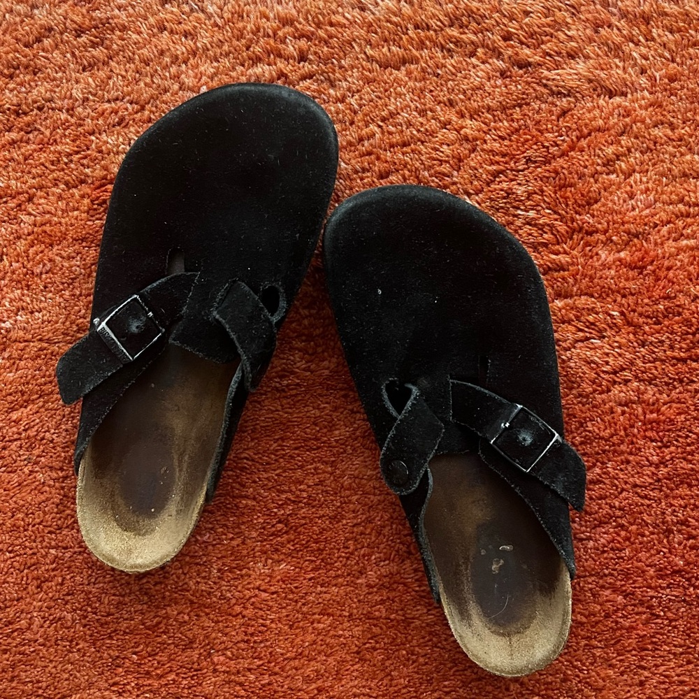 Black Suede Boston Birkenstocks